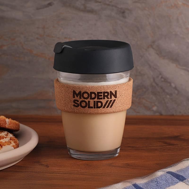11.8 oz Glass & Cork To-Go Tumbler