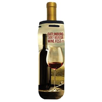Full Color Neoprene Wine Bag with Drawstring Closure